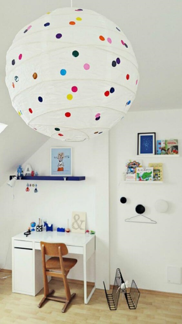 Luminária redonda para quarto infantil colorida