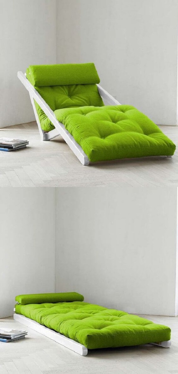 Poltrona cama verde para sala moderna