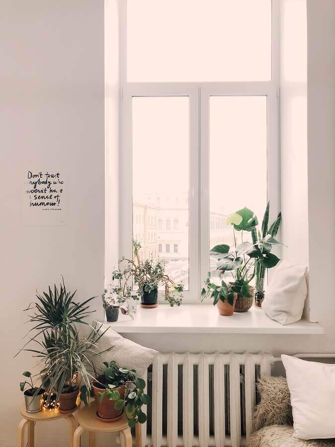 Decoração de casa alugada com vasos de plantas