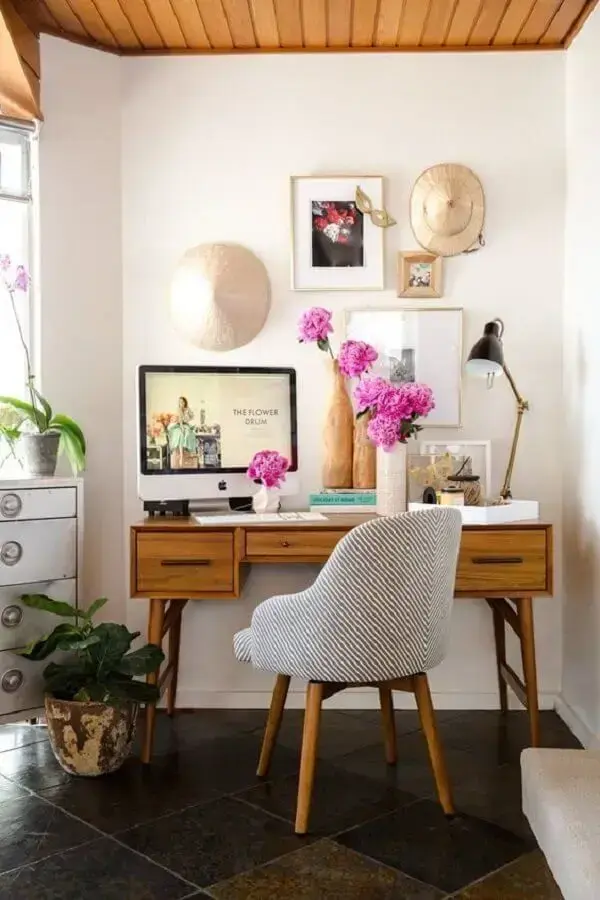 Móveis para escritório home office com decoração simples Foto Arquitetas Express