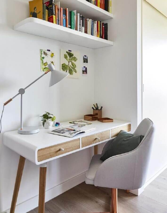 Móveis para home office clean decorado com estilo minimalista Foto The Design Files