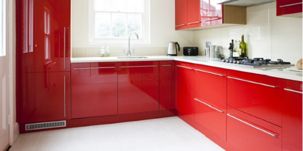 Adesivo para armário de cozinha vermelho
