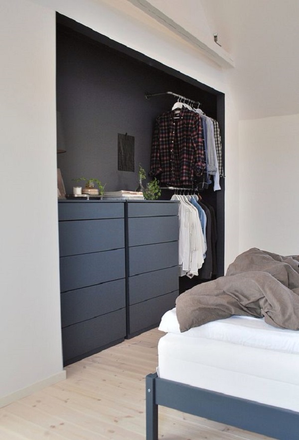 Ideias de closet com comoda preta