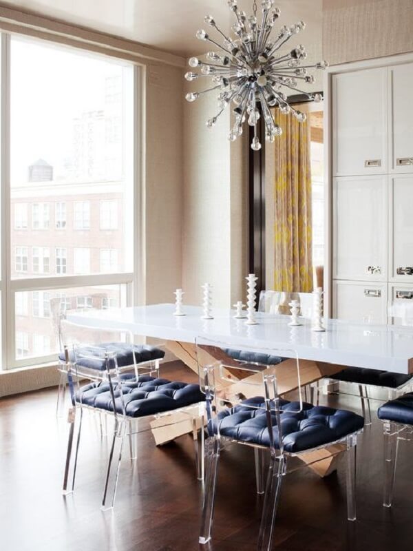 Cadeira acrilico transparente para cozinha moderna