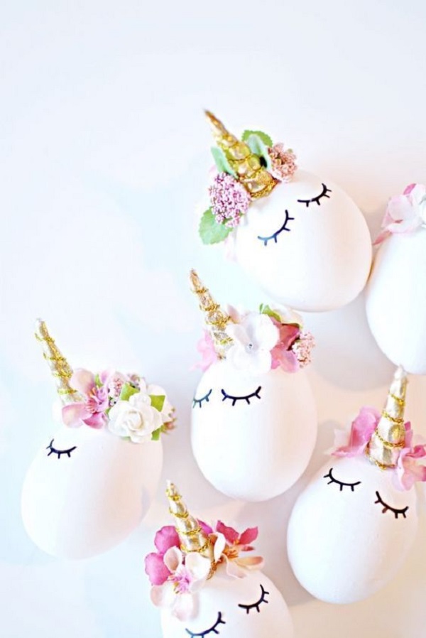 Ideias ovo de páscoa decorados com unicornios