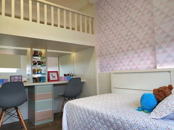 Ideias para parede de quarto com papel de parede rosa