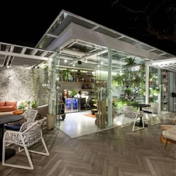Cobertura de terraço em vidro