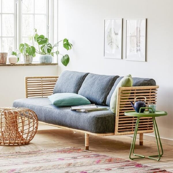 Modelo de sofá de bambu para sala