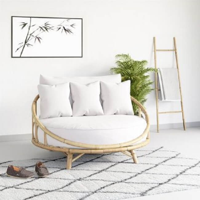 Modelo de sofá de bambu redondo para sala de estar