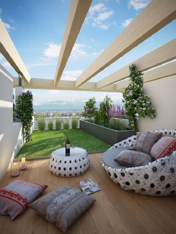 Casa com terraço moderno