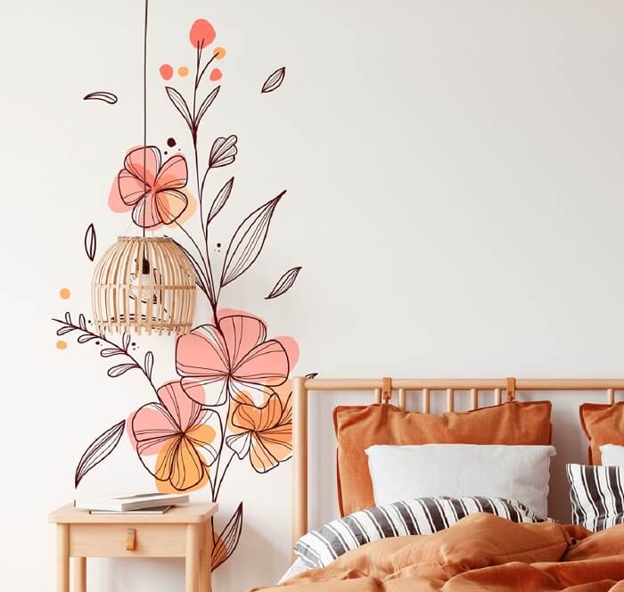 Desenhos para parede de quarto com flores