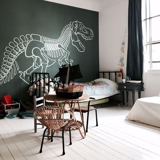 Para os apaixonados por dinossauros desenhos para parede de quarto masculino