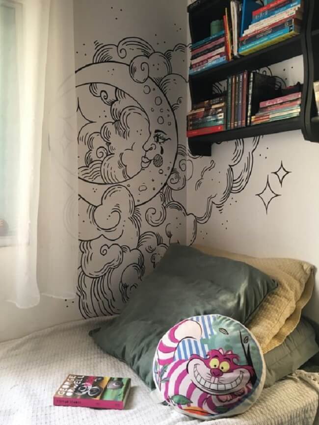 Use a imaginação e decore com desenhos para parede de quarto