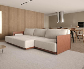 O sofá retrátil traz beleza e funcionalidade ao ambiente. Fonte: Essência Móveis