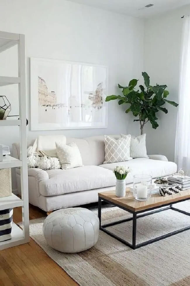 Sofá minimalista para sala pequeno