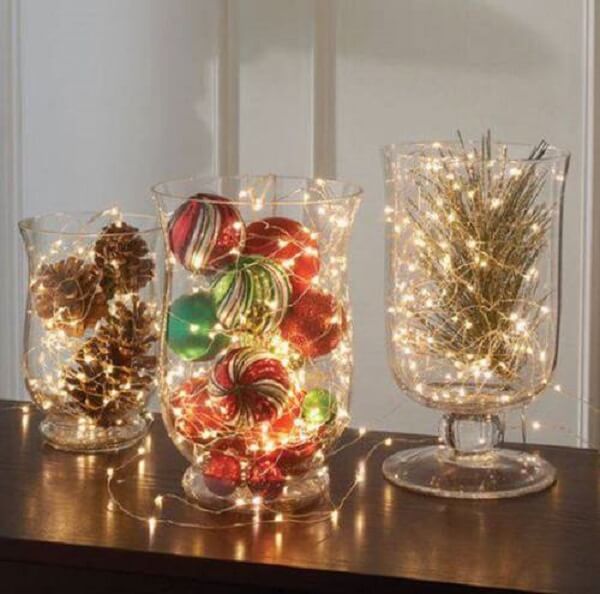 Arranjos de Natal em Vasos de Vidro: 7 Formas Criativas +50 Fotos