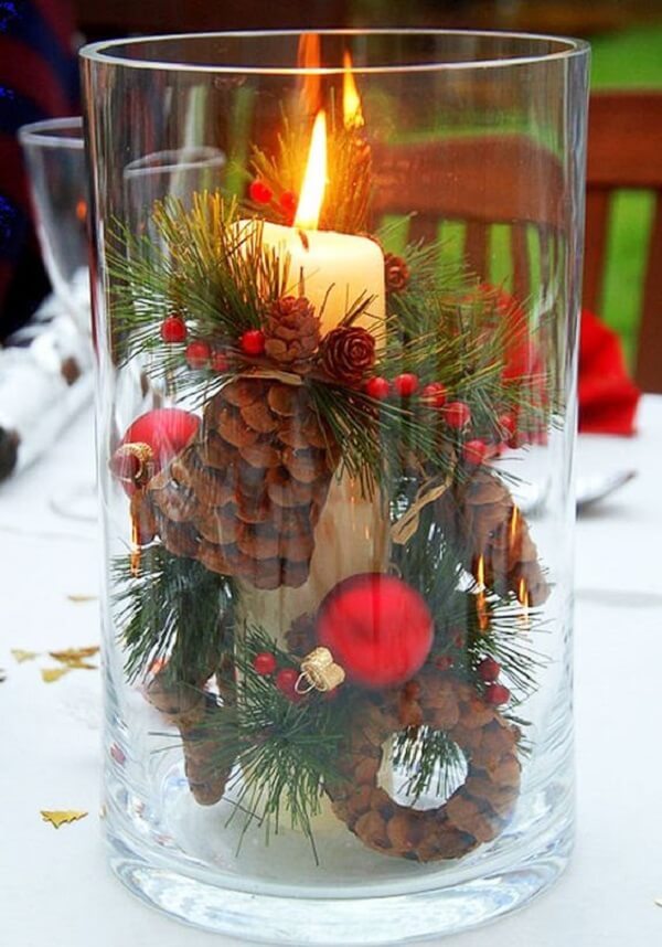 Arranjos de Natal em Vasos de Vidro: 7 Formas Criativas +50 Fotos