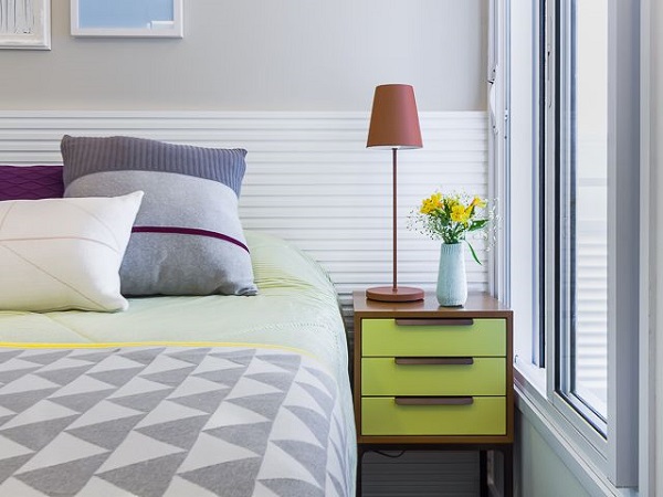 Cores que combinam com verde para quarto modulado moderno