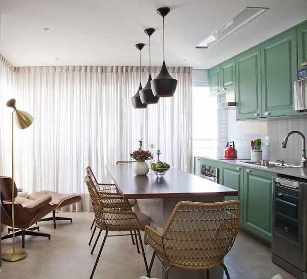 Cozinha retro verde. Foto: SCA Jd Paulista
